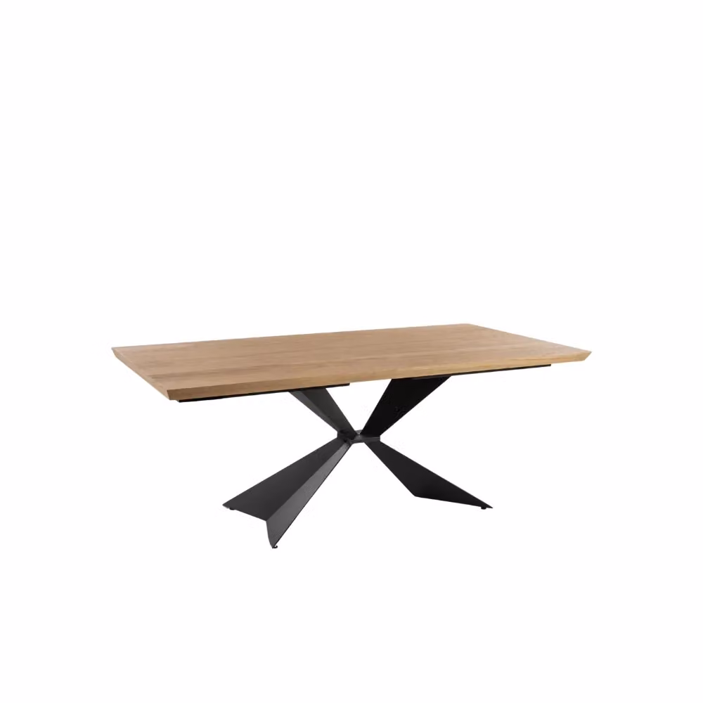 Tavolo da pranzo allungabile Taurus Duzzle in legno di rovere naturale e metallo, L/P/H: 160-240 x 90 x 76 cm – 2