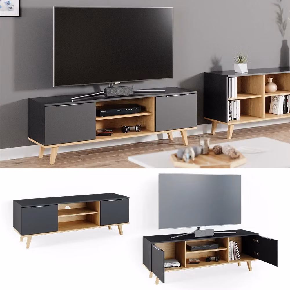 Mobile TV Nautica Vicco Antracite L: 138 cm, P: 49 cm, H: 40 cm – 2
