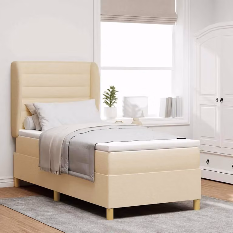Letto ibrido con materasso vidaXL in tessuto beige L: 90 cm, P: 190 cm