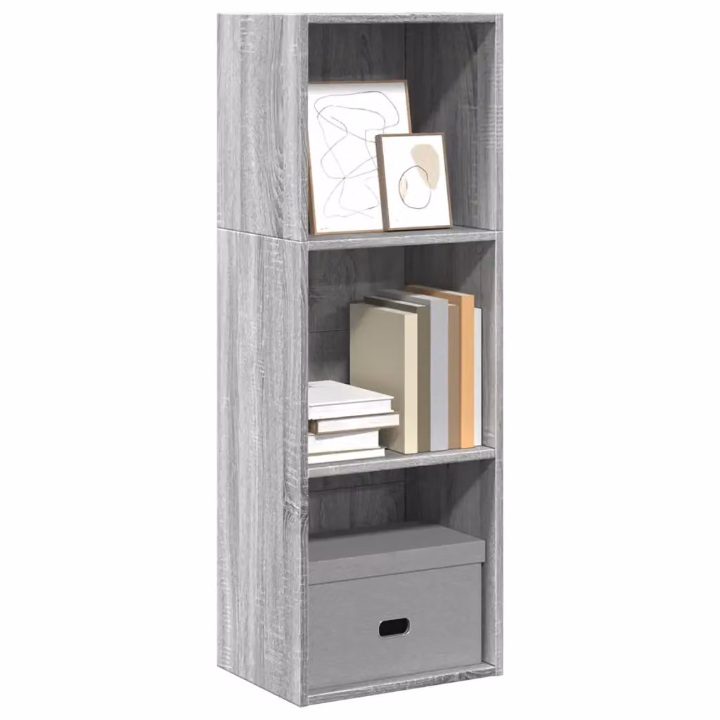 Libreria moderna vidaXL in legno MDF Grigio, con pannello posteriore, L 40 cm x P 30 cm x H 114 cm