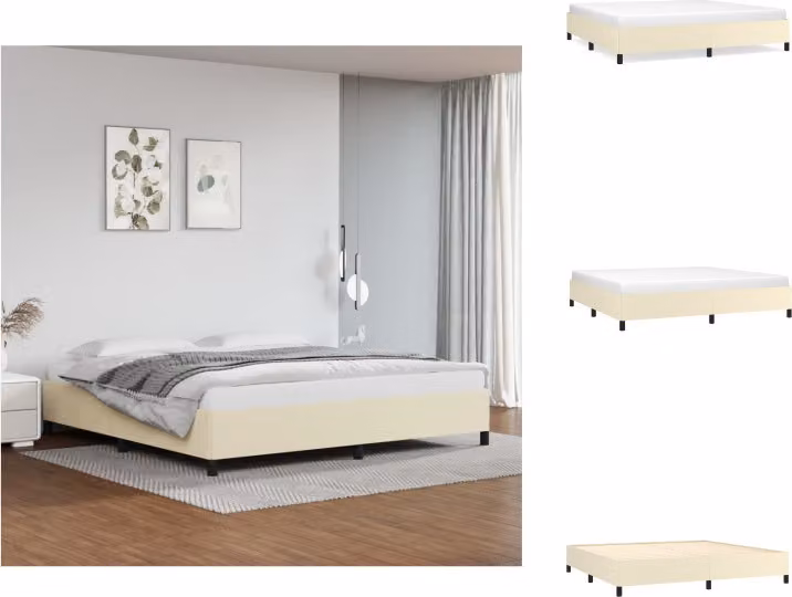 vidaXL Struttura letto crema 200x200 cm in Pelle finta - Letti e strutture letto