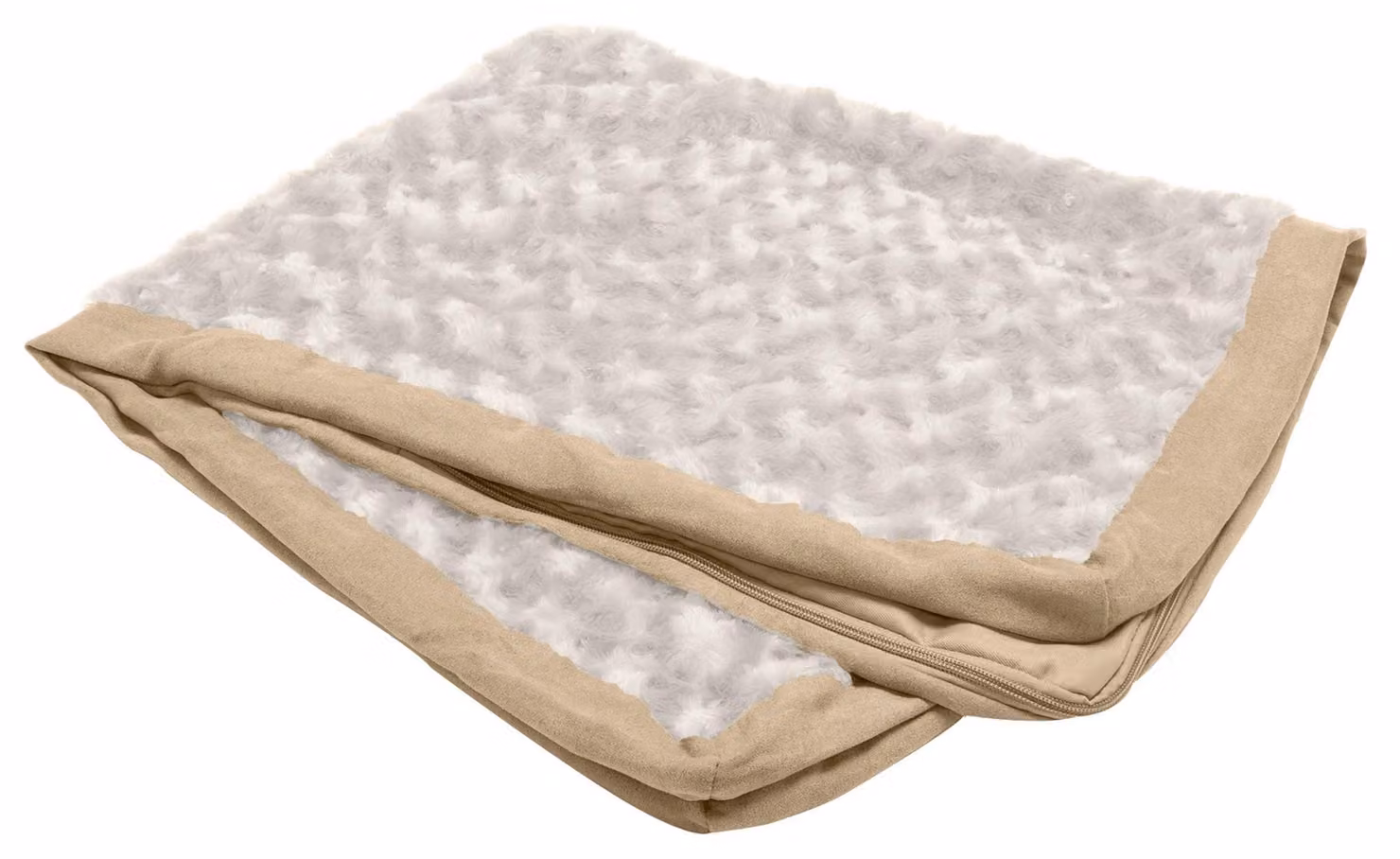Copertura di ricambio per cuccia per cani Furhaven, estremamente morbida, in ecopelliccia e Pelle finta, color crema