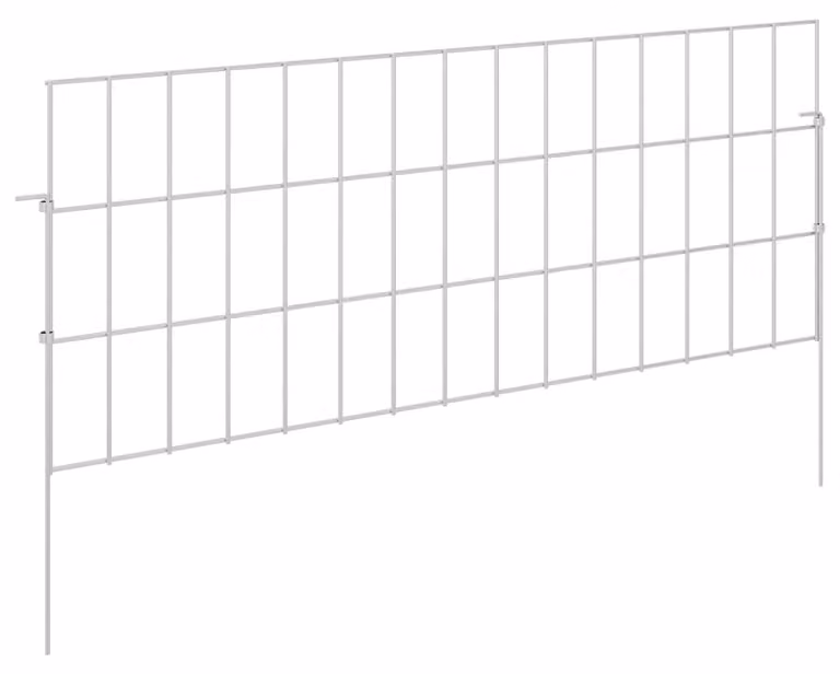 Recinzione da giardino con pali, 12 pezzi, 75 x 30 cm, acciaio zincato