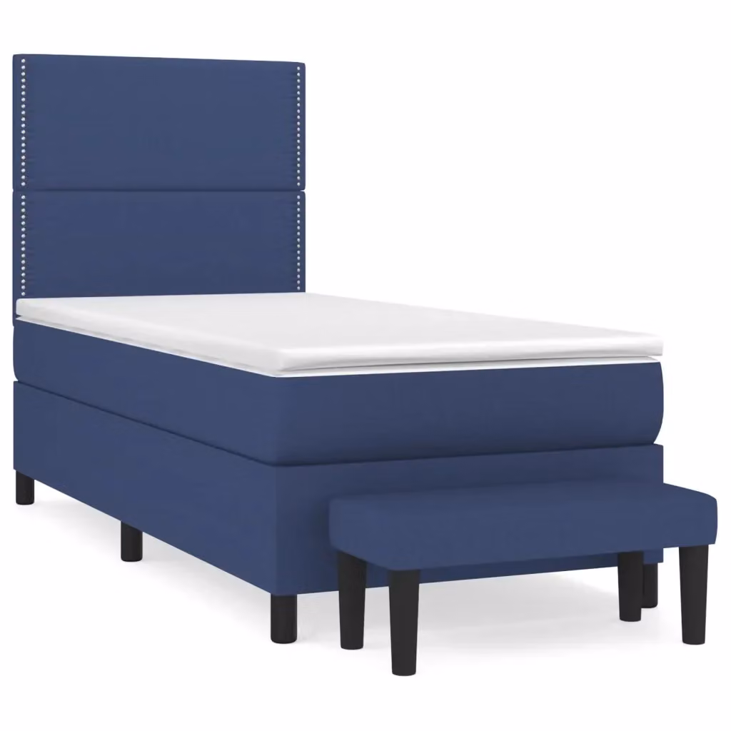Letto Ibrido con Giroletto a Molle e Materasso vidaXL, Colore Blu e Bianco, L/P/H: 90 x 200 x 45 cm – 2