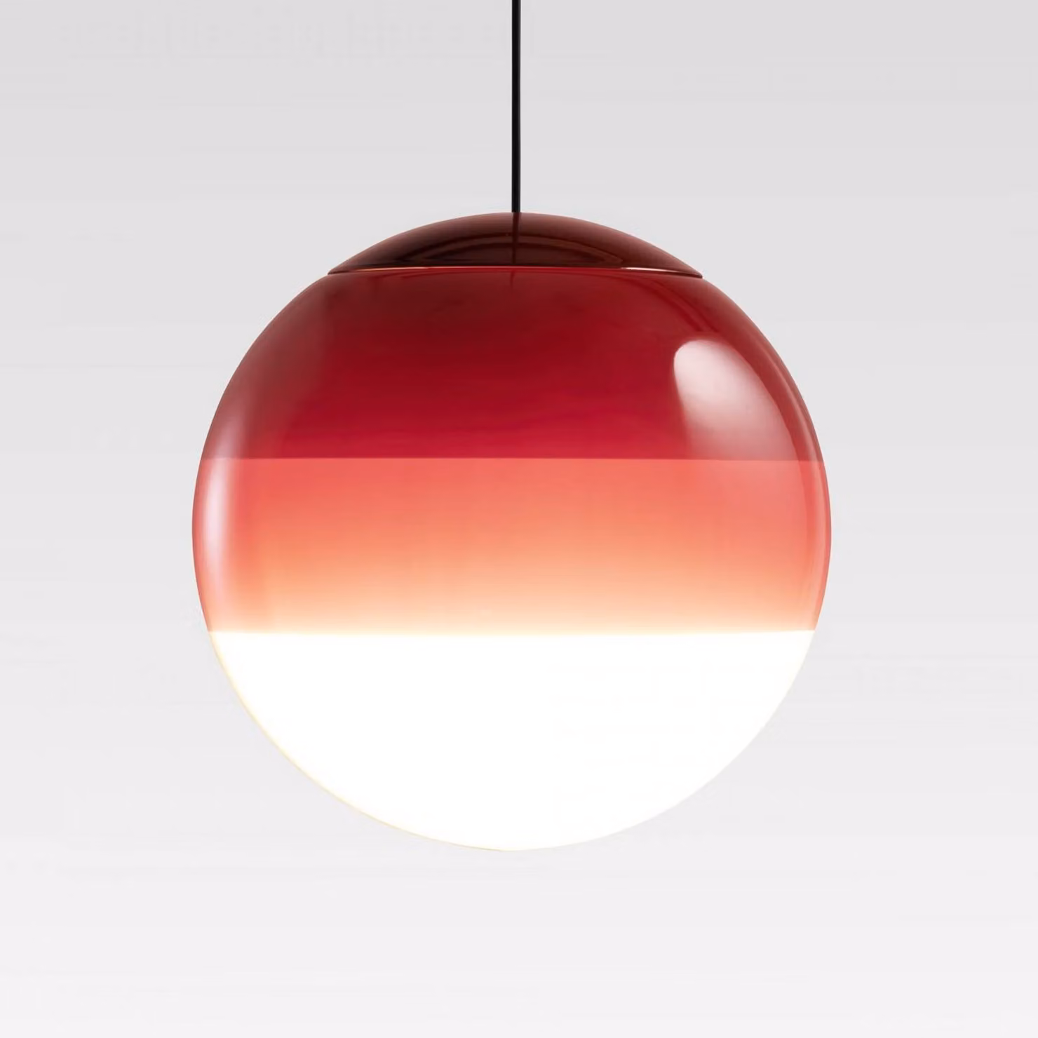 MARSET Lampada a sospensione Dipping Light, dimmerabile, Rosso, Soggiorno / Sala da pranzo, Vetro, Design, Lampada a sospensione