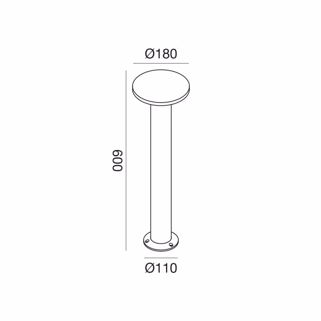 Paletto LED Gealuce GES2332C da 12W con luce calda 3000K in alluminio antracite e diffusore in policarbonato per giardino – 2
