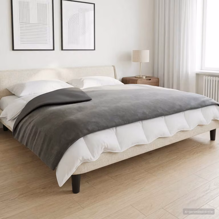 vidaXL Coperta Ponderata Antracite in Cotone con Rivestimento Rimovibile e Reversibile L: 135 cm, P: 200 cm, Peso: 10 kg