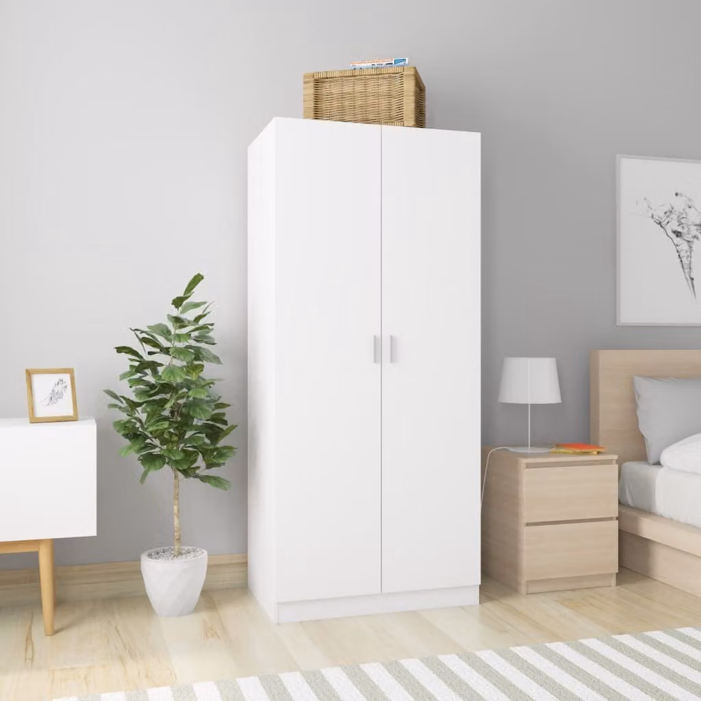 The Living Store Armadio Bianco 80x52x180 cm Materiale a base di legno