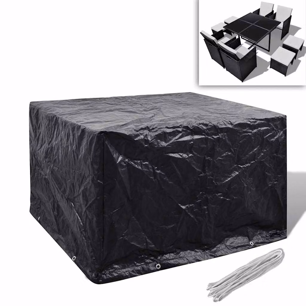 Copertura per mobili da giardino vidaXL nera con 8 occhielli L/P/H: 113 x 113 x 73 cm – 1