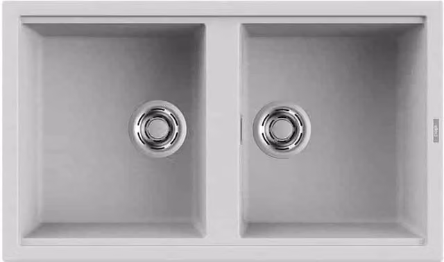 Lavello Elleci Incasso 2 vasche 86x51 Best 450 Metaltek Grigio Aluminium LMB45079