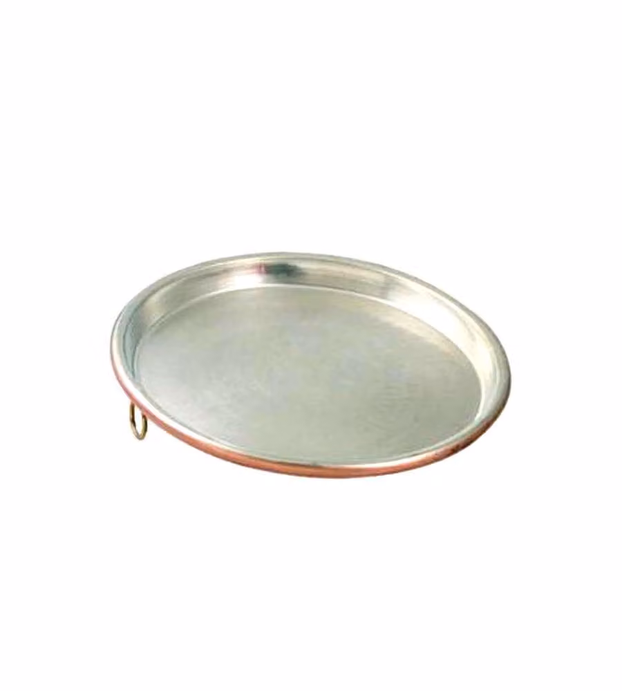 Teglia Rame Stagnato Cm 34 H 2,0      Cu Artigiana