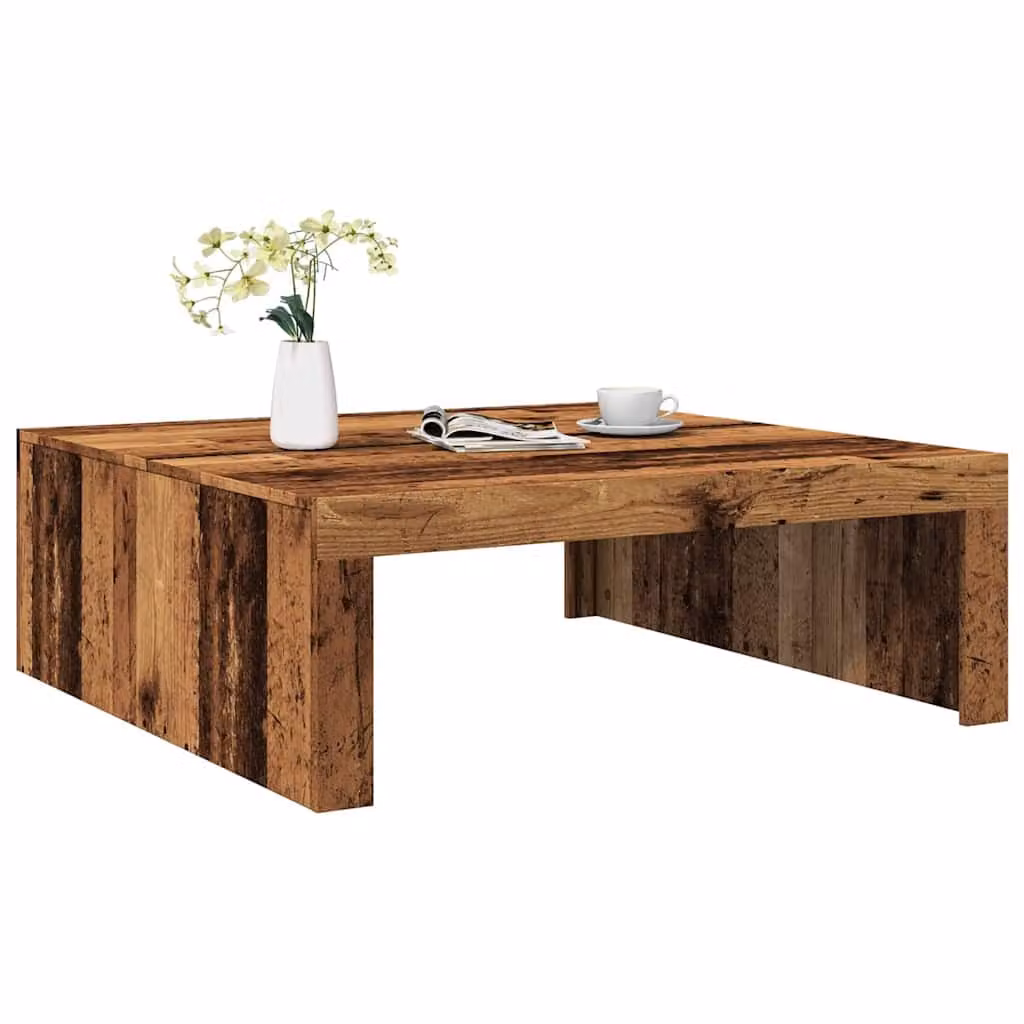 vidaXL Tavolino da salotto quadrato in legno marrone L/P/H: 100 x 100 x 35 cm