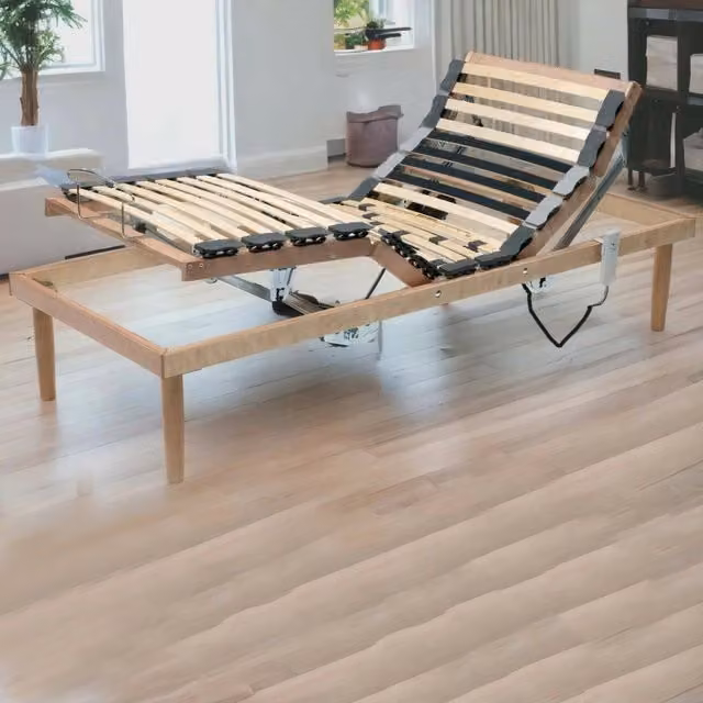 Rete letto singolo Arby Talamo Italia motorizzata e ortopedica in legno con doghe in faggio, colore marrone, L: 80 cm, P: 190 cm, H: 34 cm – 1