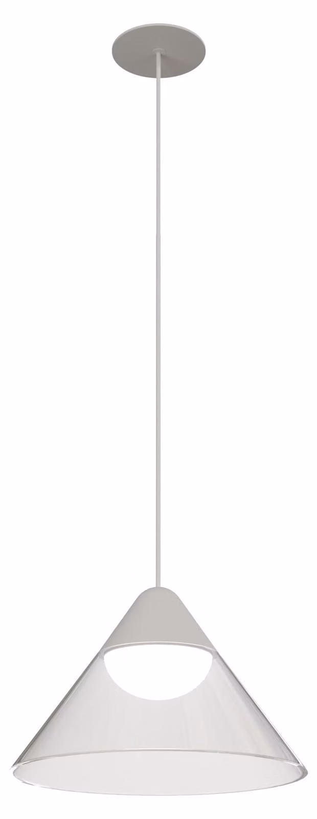Lampada a Sospensione LED Ark Beneito & Faure 6W 2700K 90º Bianco/Trasparente, Design Conico per Interni - Illuminazione Elegante