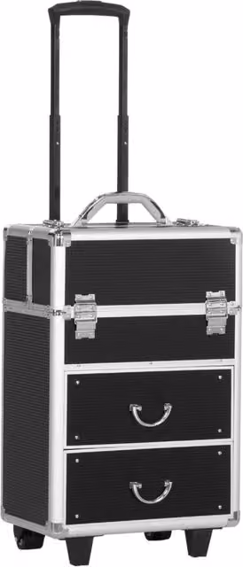 Valigetta Porta Trucchi con Ruote e Blocco ¨C Minimal ¨C Nero 36x23x52cm