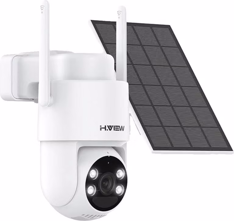 Telecamera wireless per esterni, risoluzione 3MP, angolo di visione di 90°, alimentazione a energia solare, audio bidirezionale, visione notturna fino a 49 piedi