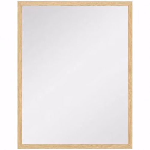 HOMCOM Specchio da parete rettangolare 90x70cm Cornice in legno naturale