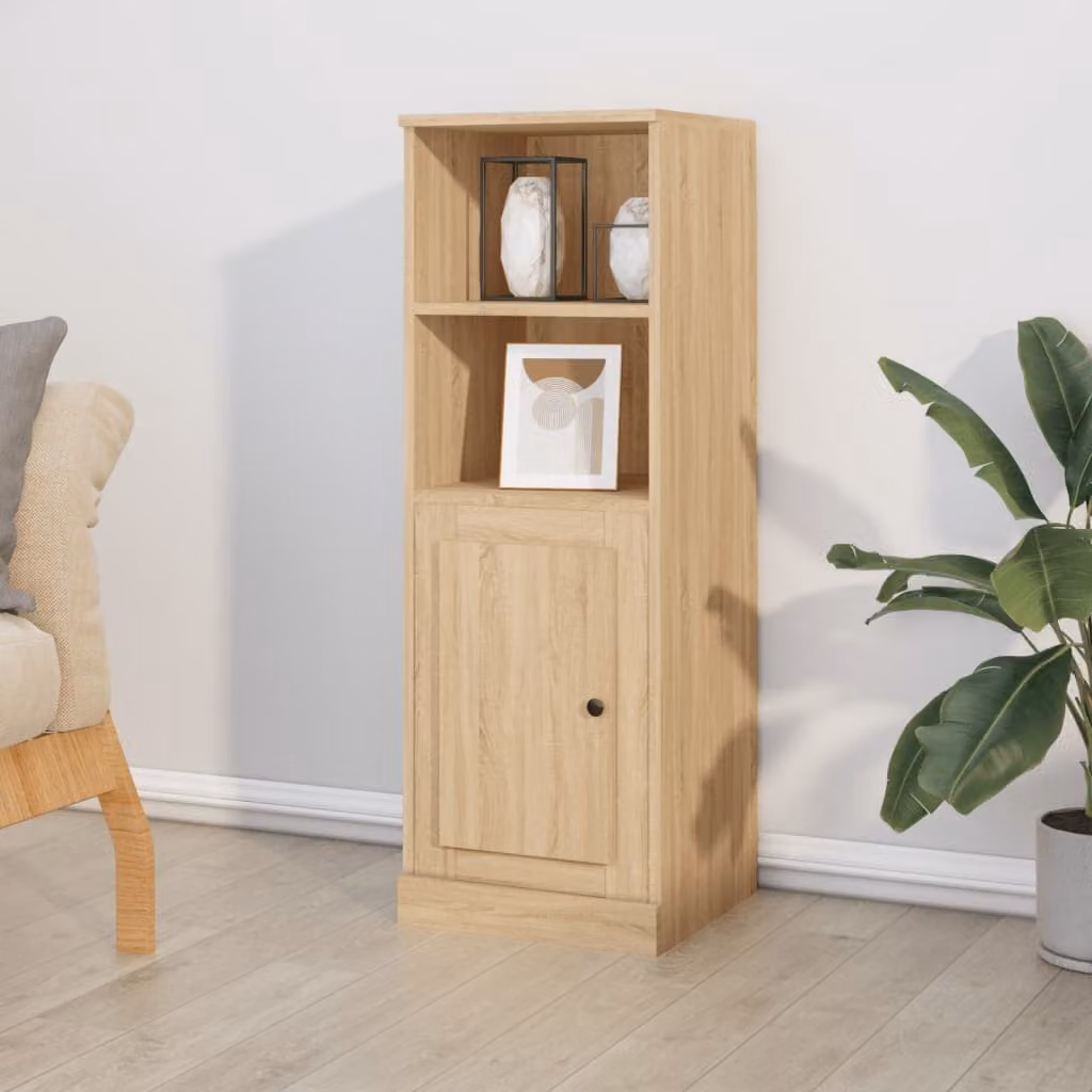 Credenza vidaXL in Rovere Sonoma e Legno Multistrato, L/P/H: 36 x 35,5 x 103,5 cm