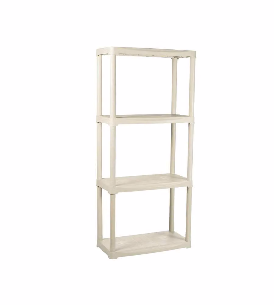 ArtPlast Scaffale 4 Ripiani Ecrù - Facile Montaggio e Resistente - 60x30x133h cm