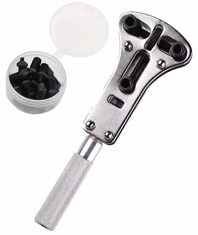 Apertiscatole per orologi, design regolabile, set di strumenti per la manutenzione, confezione grande, 1 pezzo