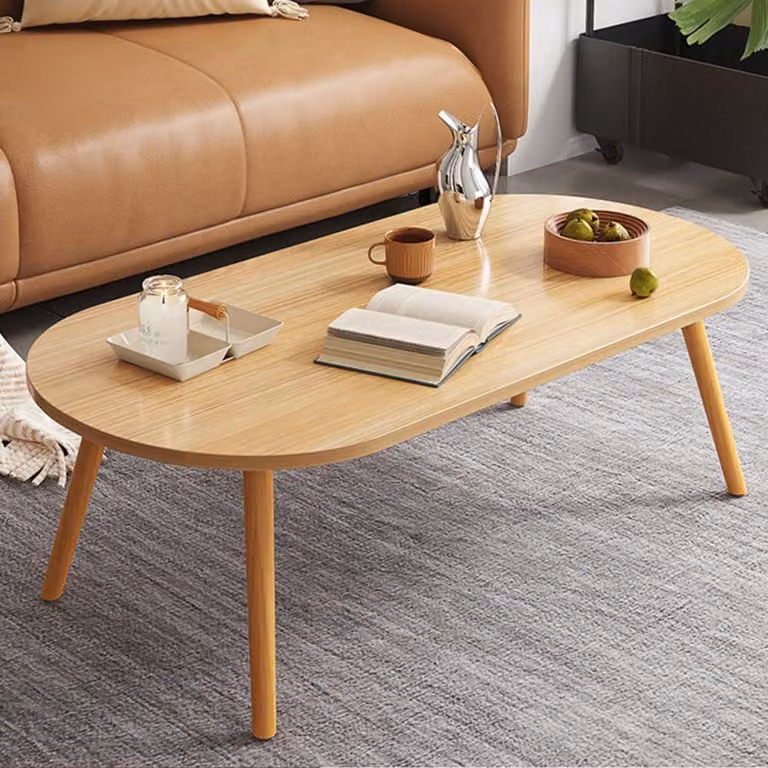 Tavolino ovale 80 x 45 x 40 cm colore legno