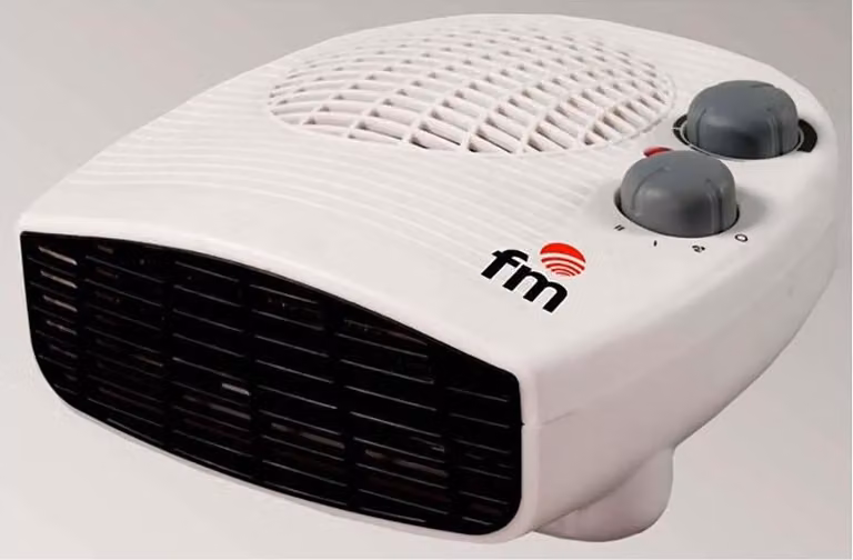 FM Calefacción Mallorca, Termoventilatore elettrico, Pavimento, Bianco, Girevole, 2000 W, 1000 W