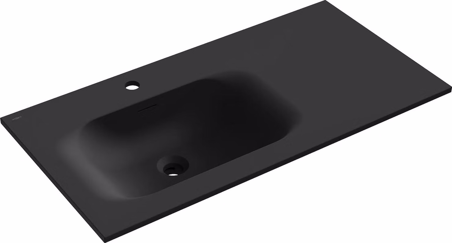 Mexen Vela lavabo da incasso a sinistra 91 x 46,5 cm, nero opaco - 25239071L