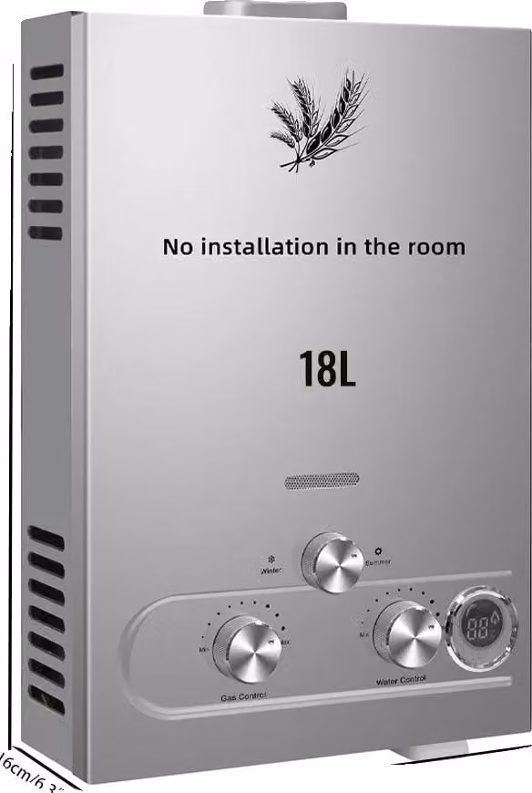 Scaldabagno, acciaio inossidabile, riscaldamento rapido, 36 kW, 18 litri
