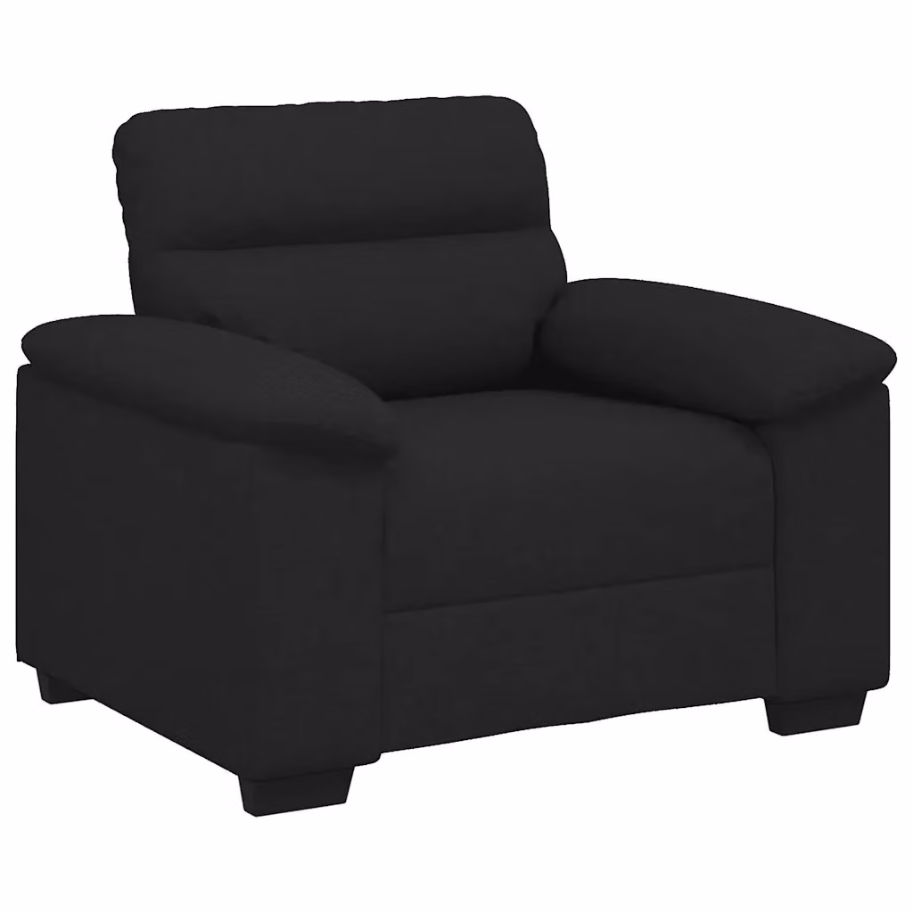 Poltrona Lounge moderna vidaXL in tessuto nero con braccioli L/P/H: 100 x 81 x 84 cm – 2