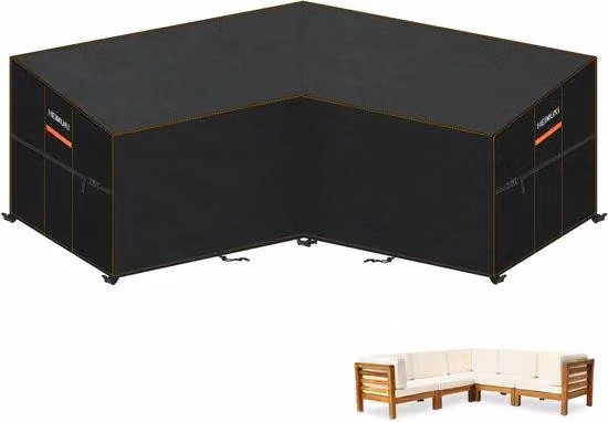 Panca da giardino a forma di L – Resistente all'acqua e al vento – 220 x 220 x 87 cm – Protezione per mobili da giardino