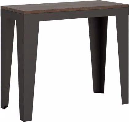 Consolle allungabile Itamoby Flame Small Evolution con telaio Antracite e finitura Noce, L/P: 90 x 40 cm / 196 x 40 cm – 1