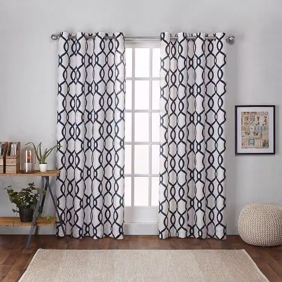 Pannelli in cotone traslucido - Con occhielli - 2 pezzi - Indaco - 137 cm x 213 cm