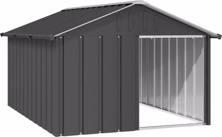Casetta per Cani Antracite 116,5x153x81,5 cm Acciaio Zincato