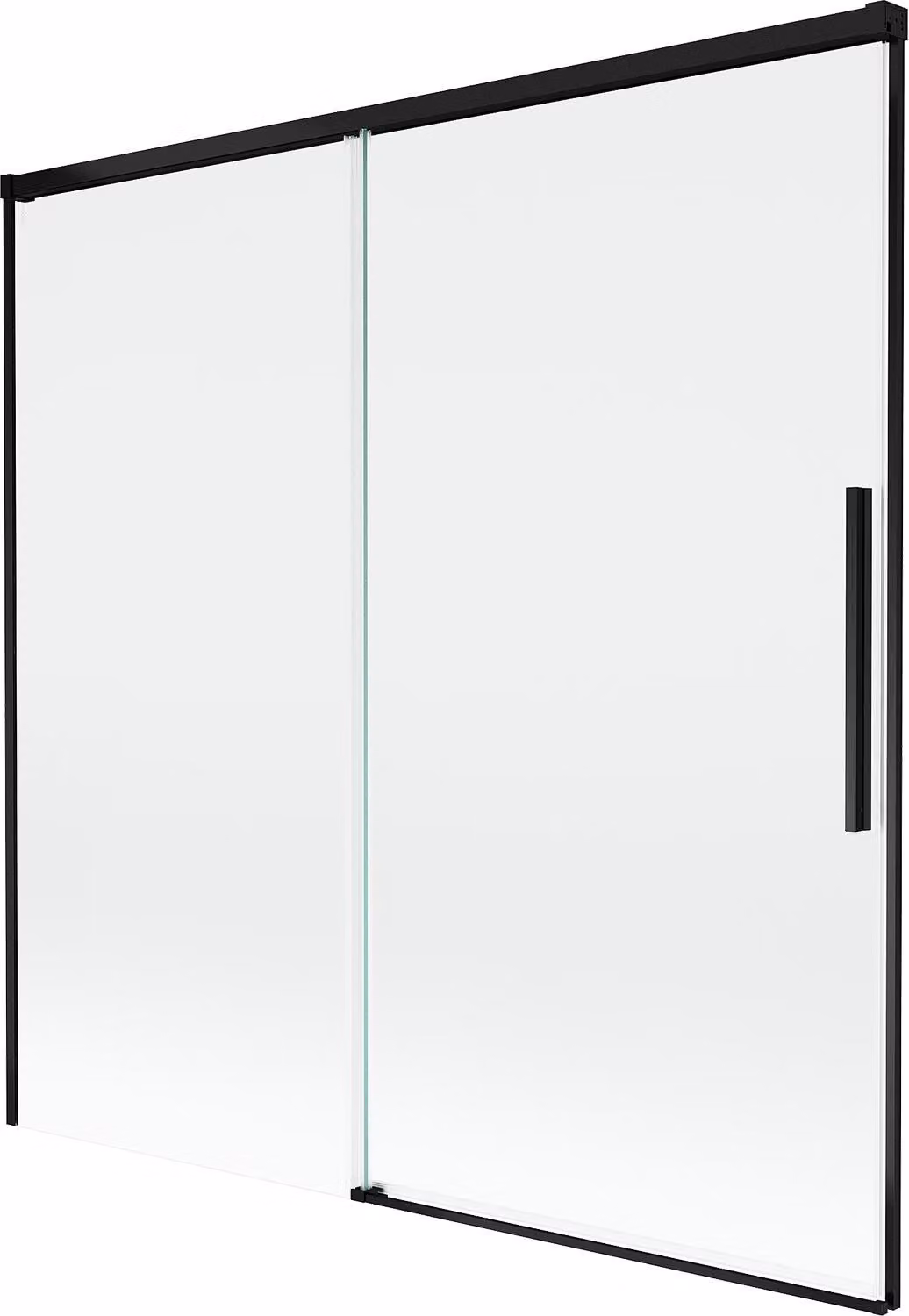 Mexen Rox paravento per vasca da bagno a 2 ante scorrevoli 160 x 150 cm, trasparente, nero - 8C9-160-001-70-00