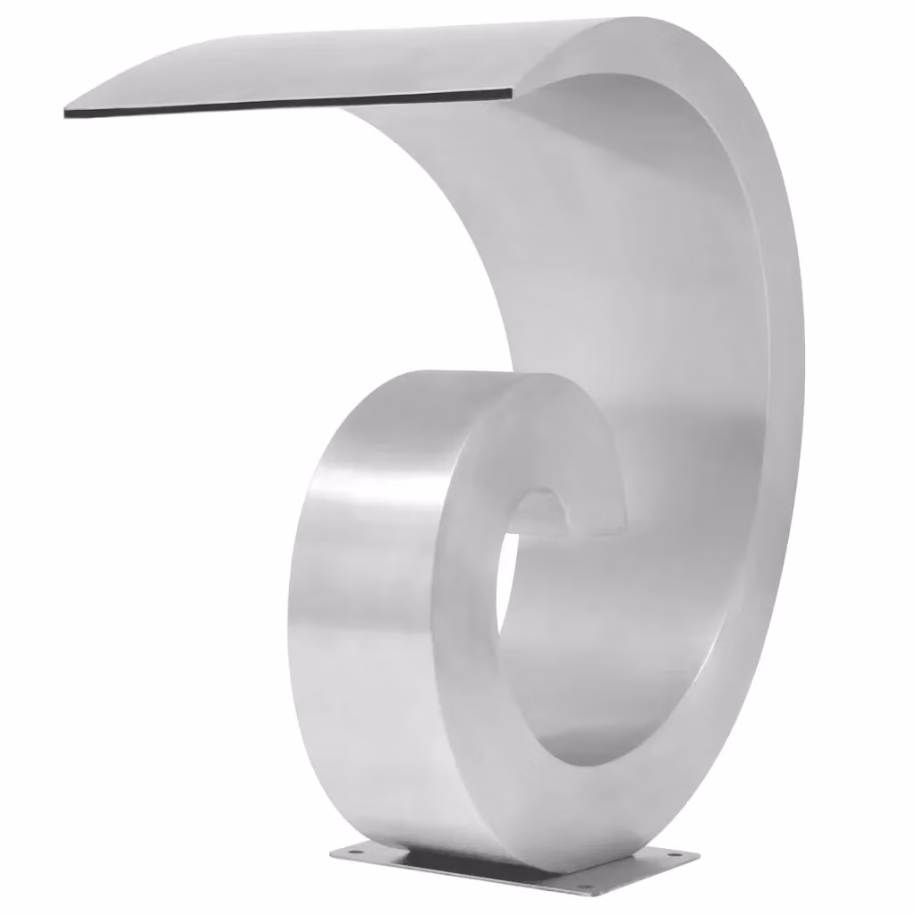 vidaXL Fontana per Piscina in Acciaio Inossidabile e PVC, Argento, L 50 cm x P 30 cm x H 53 cm – 2