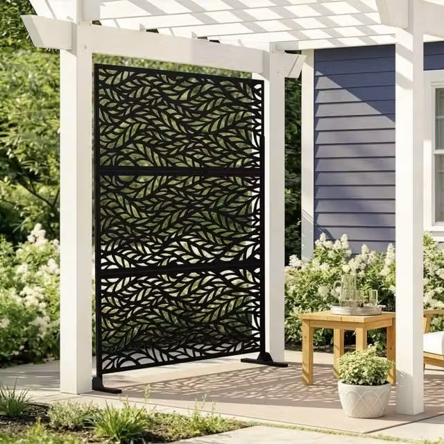 Pannello Divisorio Decorativo in Acciaio Nero casa.pro H: 180 cm, L: 120 cm, P: 40 cm – 1