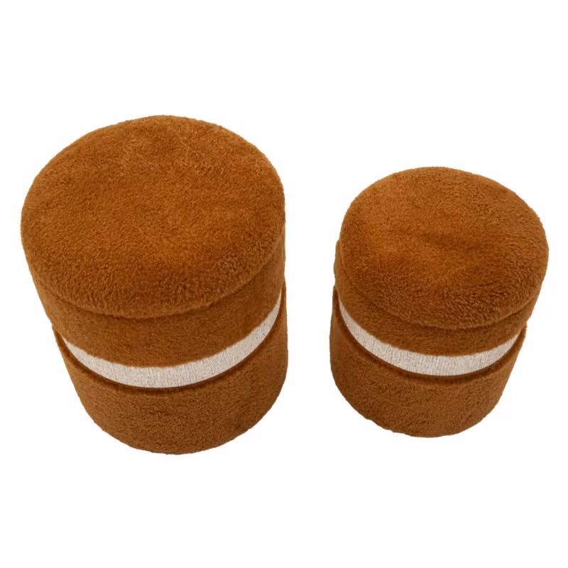 Set di 2 Puff con Contenitore Saint-moritz Mauro Ferretti Marrone L/P/H: 40 x 47 x 32 cm e 38 x 40 x 32 cm – 2