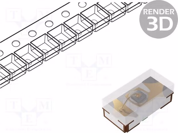 5 LED, dimensioni 1x0,5x0,35 mm, tensione 2÷2,4V, intensità luminosa 18÷35 mcd, angolo di emissione 130°, tecnologia SMD, colore verde, codice 0402, corrente 20mA, modello LTST-C281KGKT, produttore LED-Dio