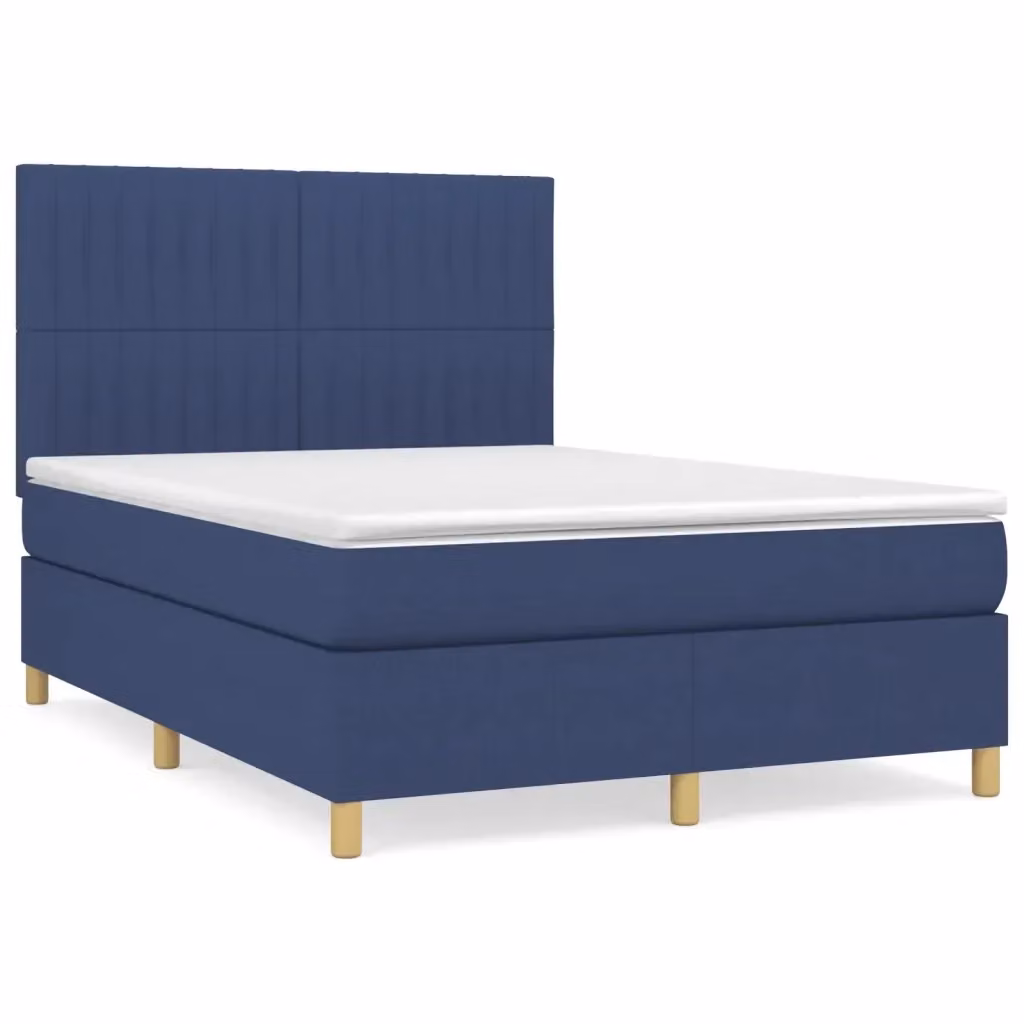 Letto Ibrido con Giroletto a Molle e Materasso vidaXL, Colore Blu e Bianco, L/P/H: 140 x 200 x 40 cm – 2