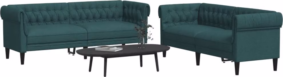 Maison Exclusive - Set divano a 2 posti in tessuto verde scuro
