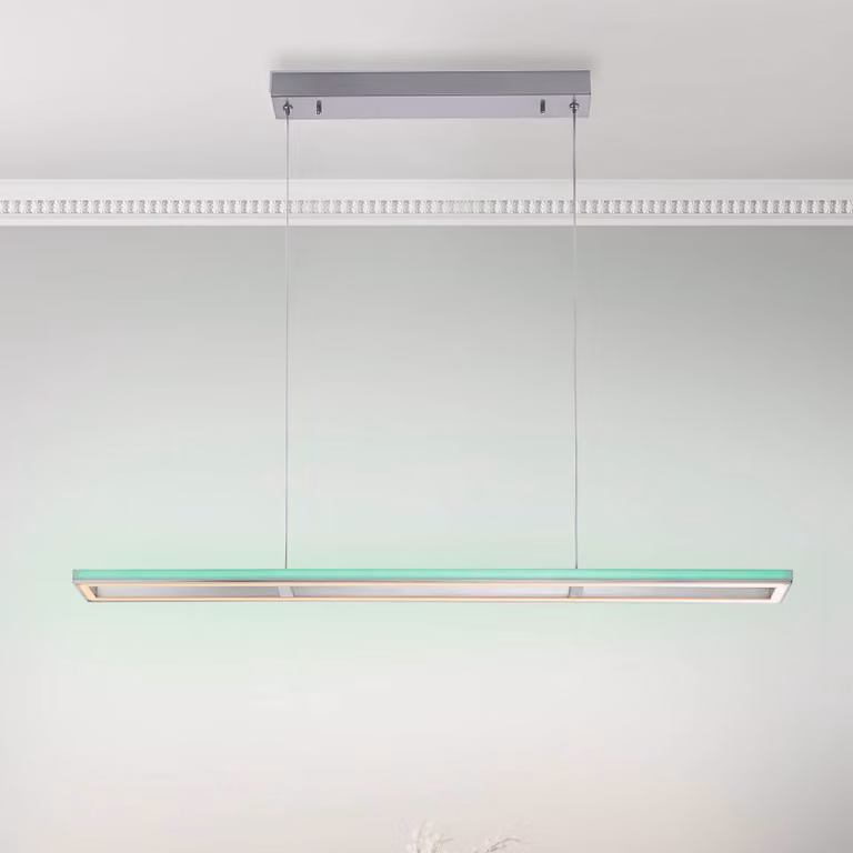 Paul Neuhaus Helix a sospensione LED, telecomando Helix, dimmerabile, Alluminio / Grigio / Zincato, Soggiorno / Sala da pranzo, Alluminio, Moderno
