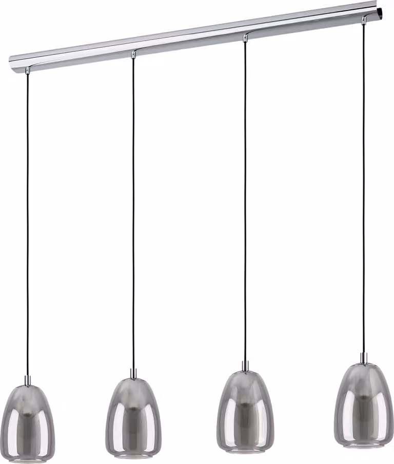 Lampadario Contemporaneo Alobrase 4 Luci Metallo Cromo