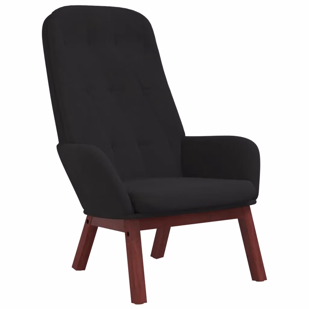 Poltrona Relax Recliner vidaXL in Velluto Nero con Braccioli per Soggiorno – 2