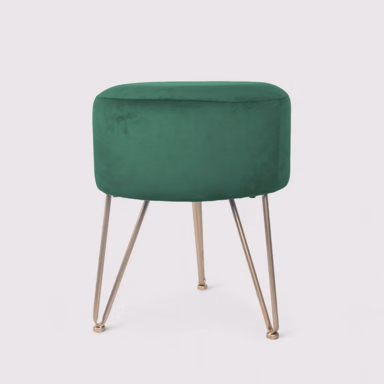 Isatis - Sgabello imbottito verde in stile classico