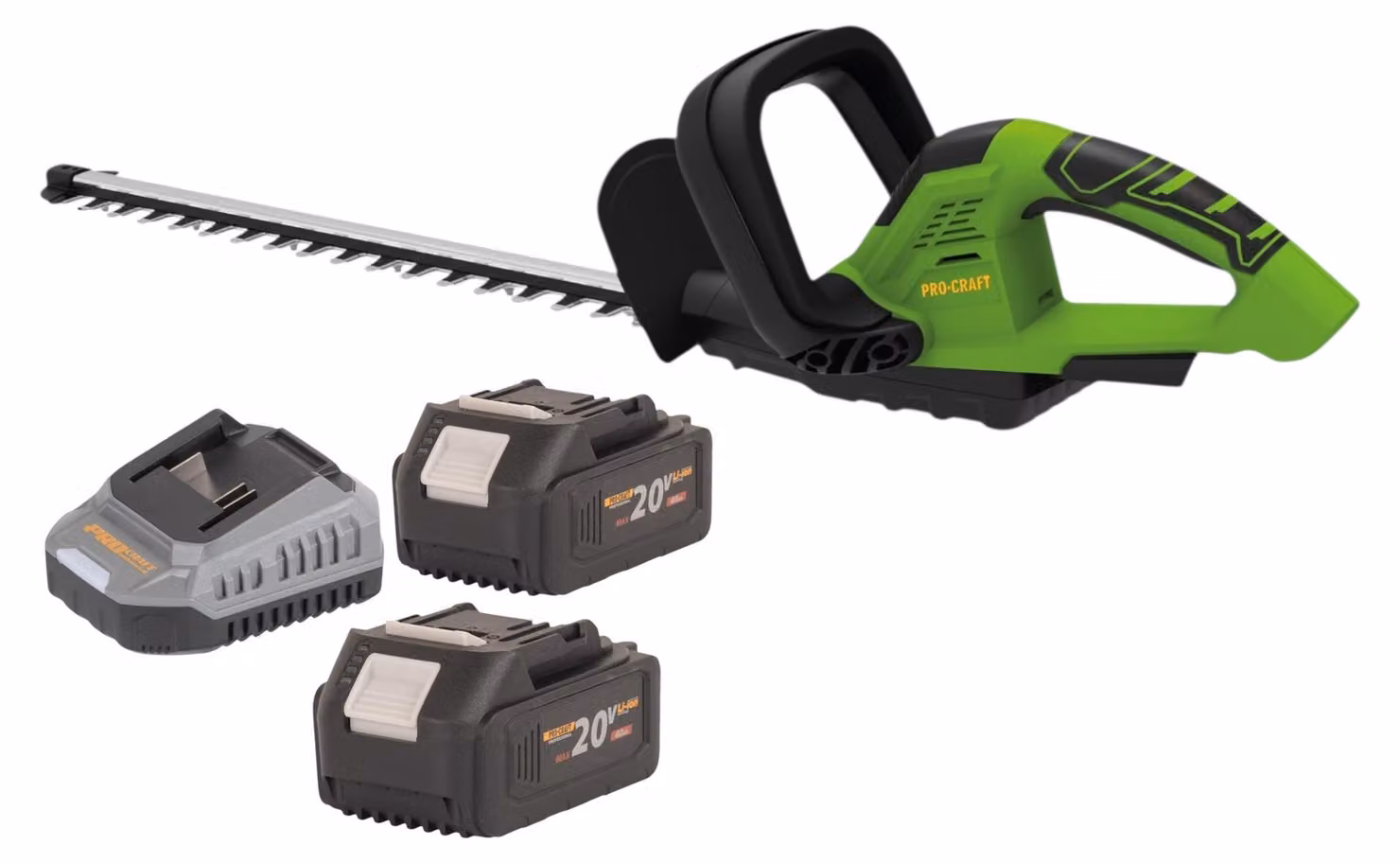 Tagliasiepi a batteria Procraft PZA24bb 20 V 510 mm Brushless + 2 batterie da 4,0 Ah + caricabatterie