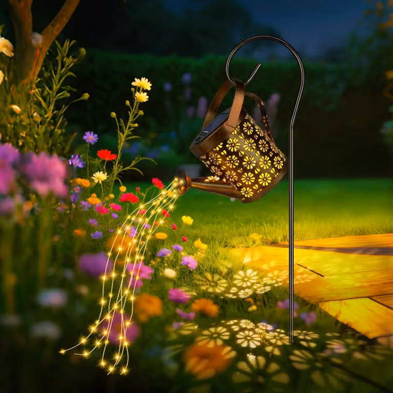 Lampada da giardino solare a forma di annaffiatoio, lanterna sospesa a LED, impermeabile, con 36 LED, disponibile in 3 altezze
