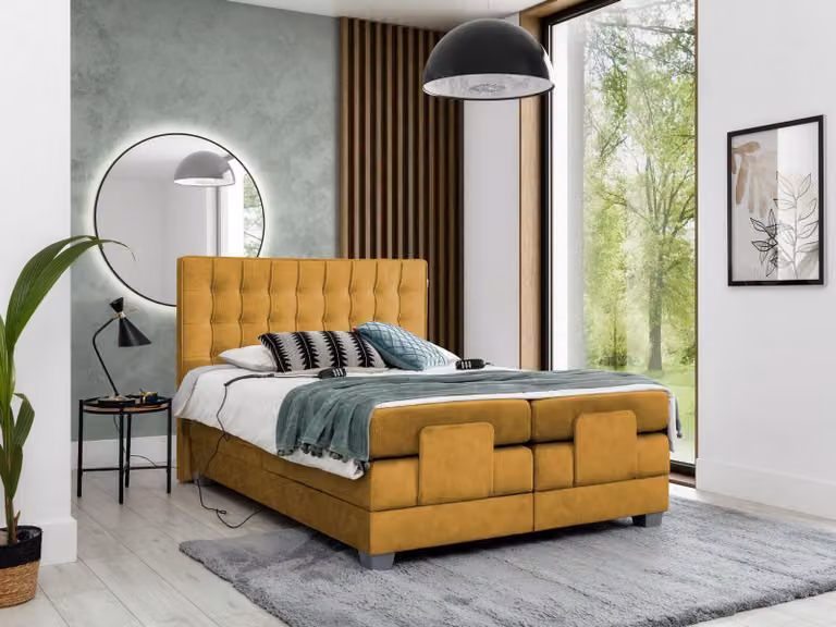 Bett Luxus Möbel Schlafzimmer Polsterbett Doppelbett Textil Einrichtung
