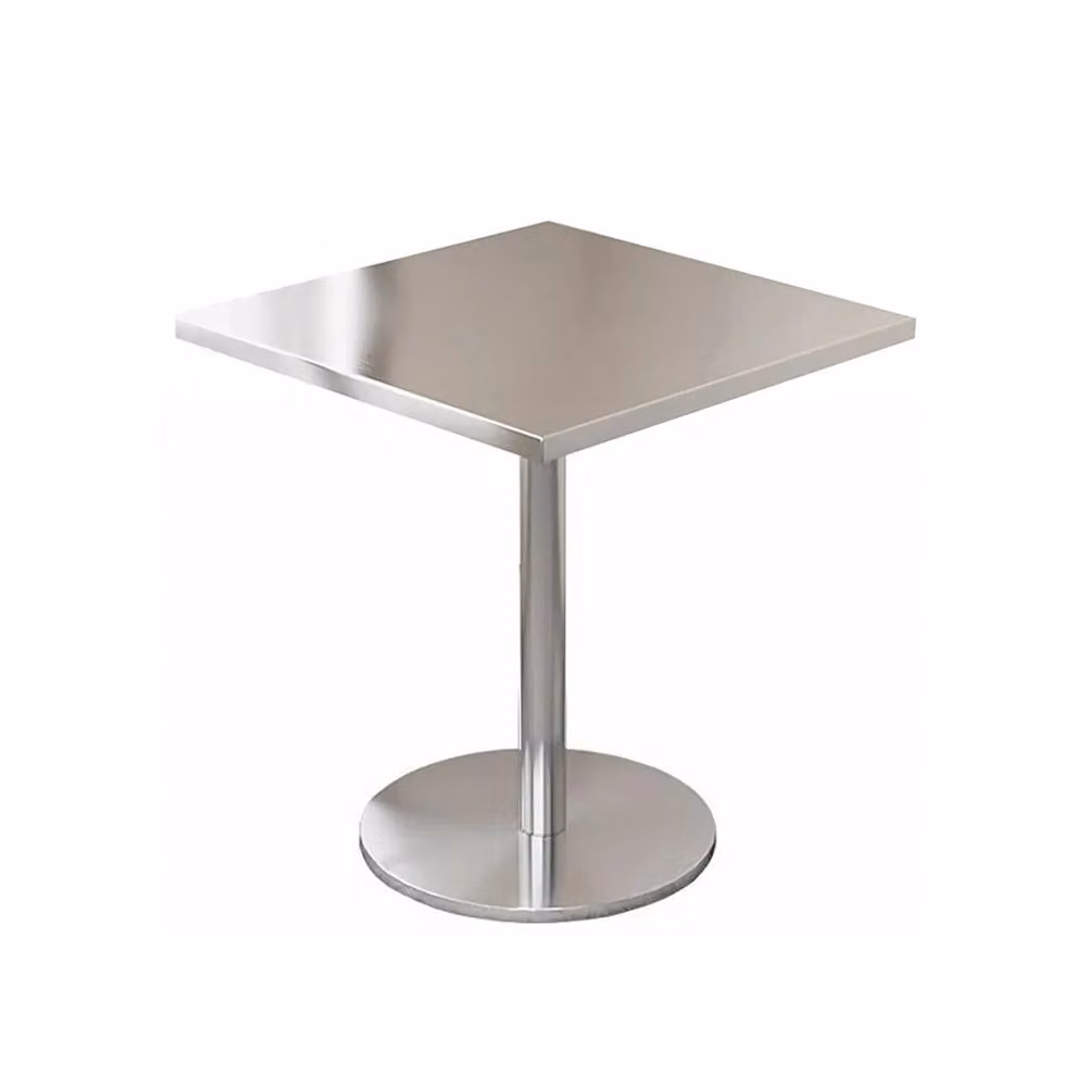 Mobili da ristorazione bar caffè tavolo da catering in acciaio inox piccolo tavolo rotondo tavolo da pranzo tavolo da bistrot 60x60x75cm【BXG-HF60】