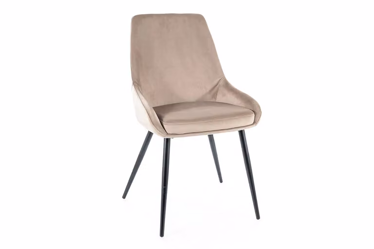 Sedia da pranzo imbottita KATALIN - nero / beige scuro