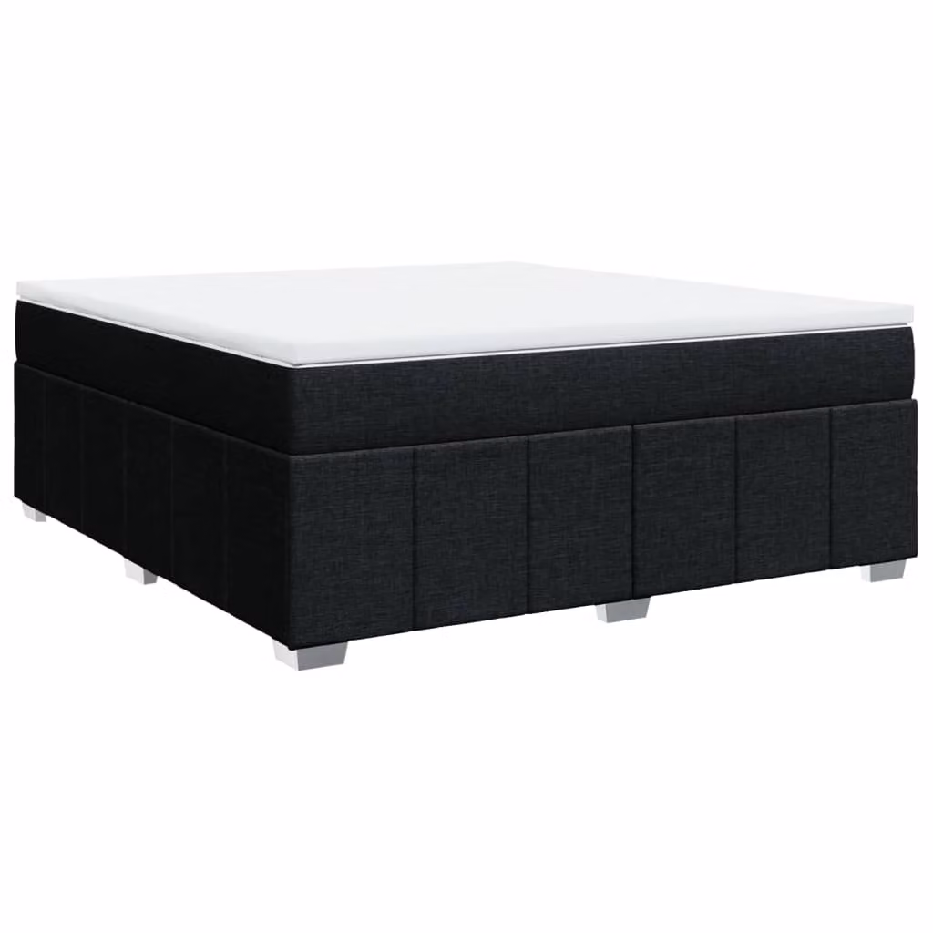 Giroletto a Molle con Materasso Nero 180x200 cm in Tessuto